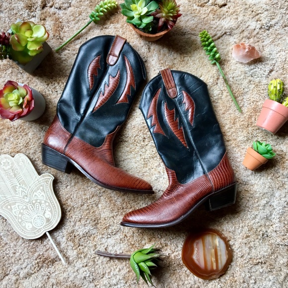 {Dolcis Genuine Leather} Western Cowboy Boots, 6.5 - Picture 3 of 8